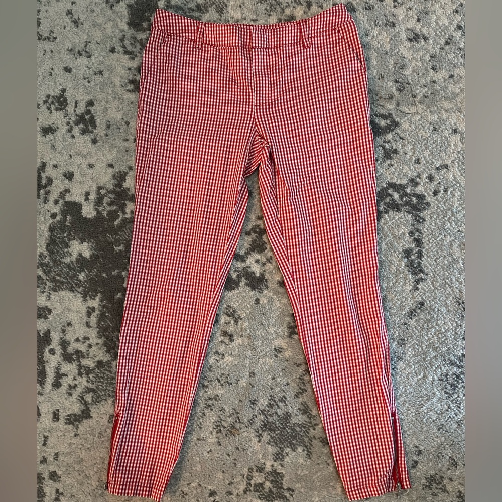 Plaid Red and White Trouser